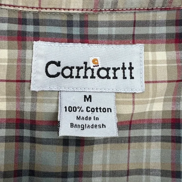 Y2K Vintage 05 Carhartt Men's Plaid Long Sleeve Button Down Shirt M S130PTN - Picture 8 of 12